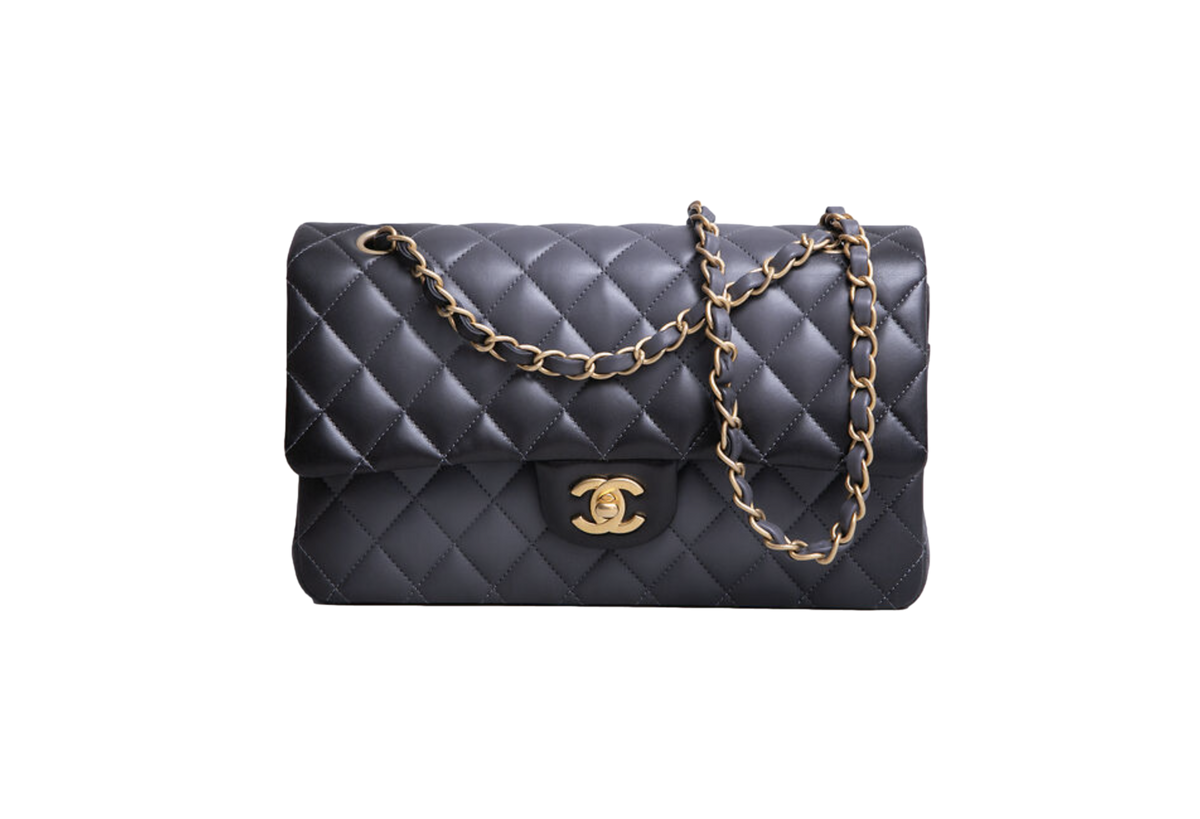 CHANEL CLASSIC DOUBLE FLAP LAMBSKIN GRADIENT BLACK/GRAY