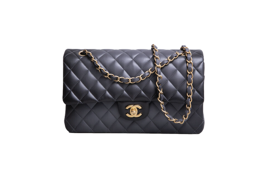 CHANEL CLASSIC DOUBLE FLAP LAMBSKIN GRADIENT BLACK/GRAY