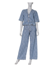 GANNI TWIN SET DENIM FLOUNGE TIE JACQUAR