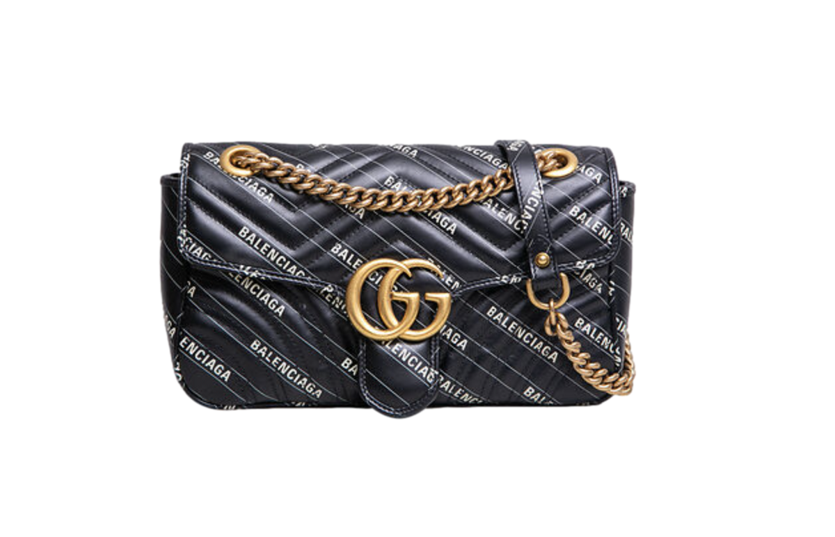 GUCCI X BALENCIAGA THE HACKER PROJECT GG MARMONT BLACK SMALL