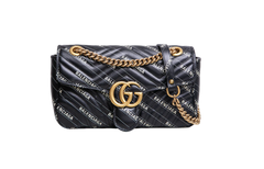 GUCCI X BALENCIAGA THE HACKER PROJECT GG MARMONT BLACK SMALL