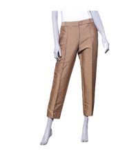 DESAPEGO JULIA FARIA CELINE STRAIGHT-LEG COTTON TWILL TOUSERS KHAKI