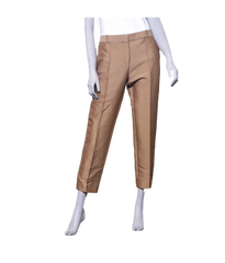 DESAPEGO JULIA FARIA CELINE STRAIGHT-LEG COTTON TWILL TOUSERS KHAKI