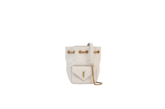 YSL MINI BACKPACK JOE CHEVRON OFF WHITE