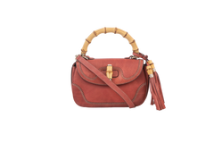 GUCCI BAMBOO MEDIUM TOP HANDLE CORAL