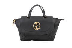 GUCCI PEBBLED GG INTERLOCKING LARGE BLACK