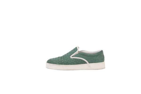 BOTTEGA VENETA SAPATO INTRECCIATO GREEN - 37 1/2 BR – Troca de Luxo