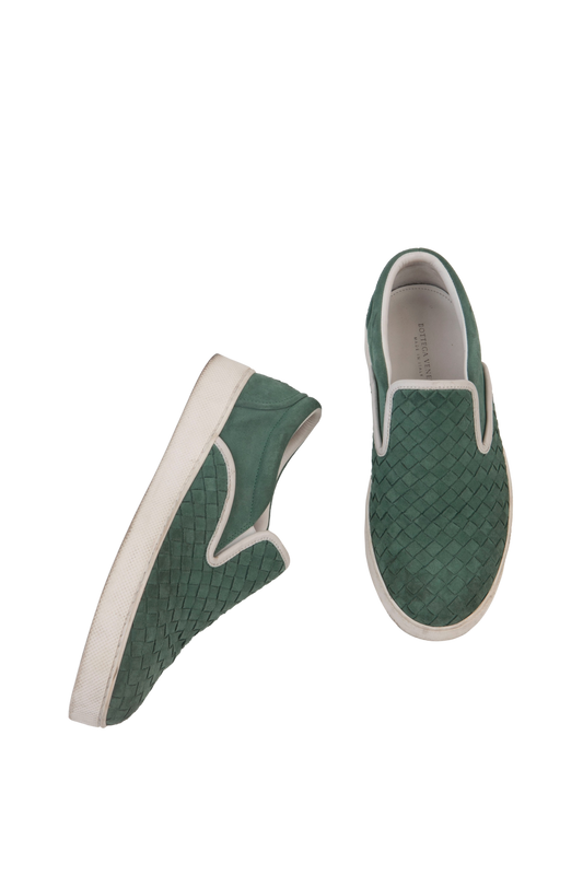 BOTTEGA VENETA SAPATO INTRECCIATO GREEN - 37 1/2 BR