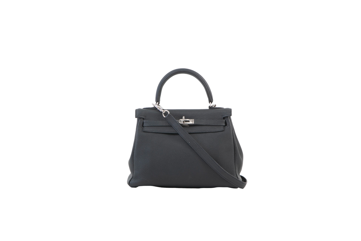 HERMÈS KELLY 25 BLACK HARDWARE SILVER