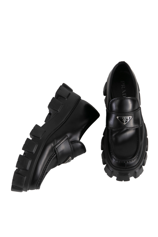 PRADA MENS MOCASSIM MONOLITH COURO