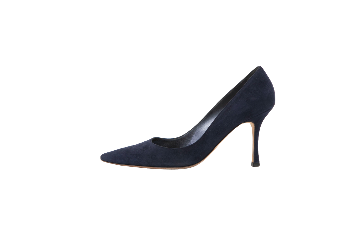 MANOLO BLAHNIK SALTO SUEDE ALL NAVY