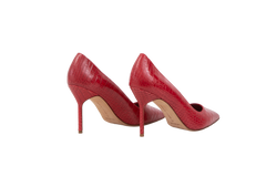 MANOLO BLAHNIK SALTO EMBOSSED RED