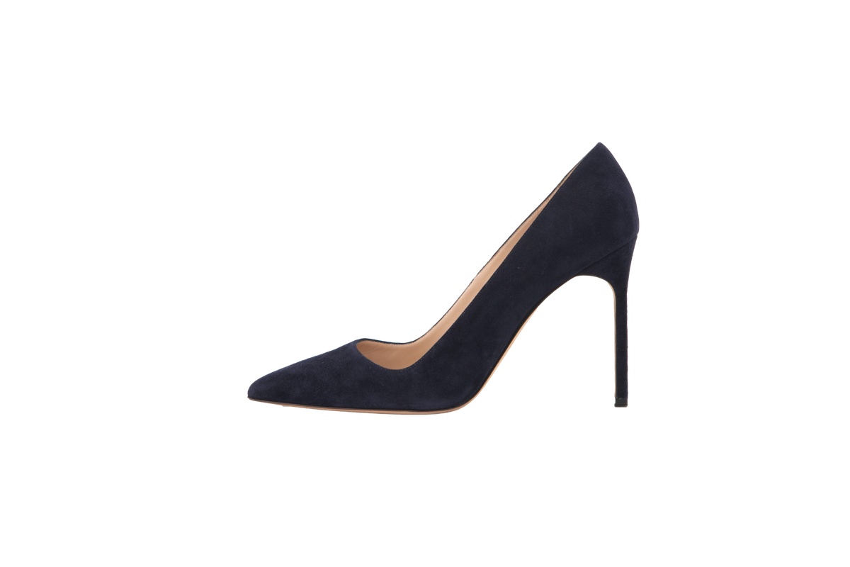 MANOLO BLAHNIK SALTO SUEDE NAVY