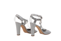 MANOLO BLAHNIK SALTO PEEP TOE GREY