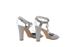 MANOLO BLAHNIK SALTO PEEP TOE GREY