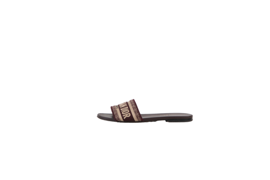 CHRISTIAN DIOR SLIDE BURGUNDY EMBROIDERED CANVAS - 36 BR