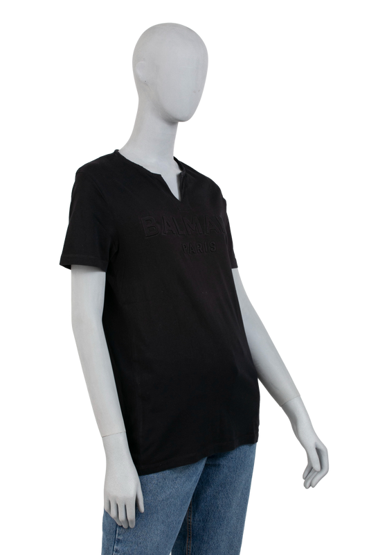 BALMAIN CAMISETA GOLA V BLACK