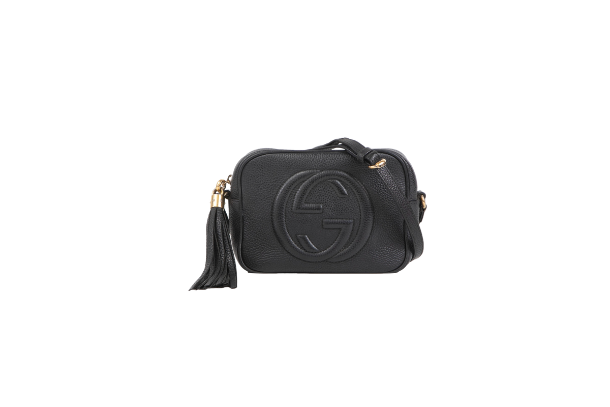 GUCCI CAMERA BAG SOHO DISCO BLACK FRINGE