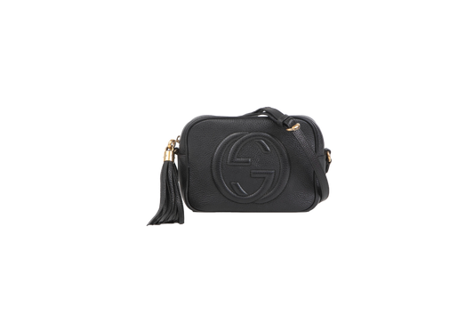 GUCCI CAMERA BAG SOHO DISCO BLACK FRINGE