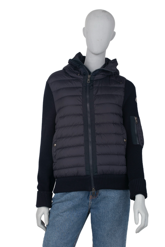 MONCLER JACKET MATELASSE NAVY KNITTING