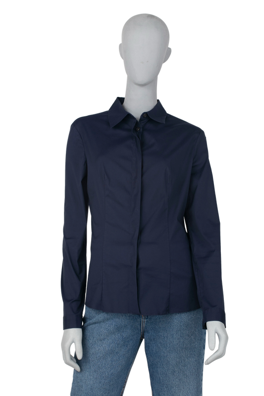 PRADA CHEMISE LONG SLEEVE NAVY