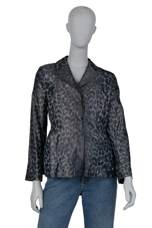 CHRISTIAN DIOR JACKET SILK ICONIC MIZZA LEOPARD