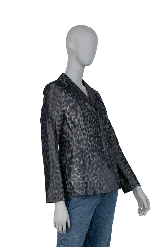 CHRISTIAN DIOR JACKET SILK ICONIC MIZZA LEOPARD