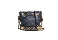 CHANEL BUCKET MATELASSE CHARM BLACK HDW GOLD