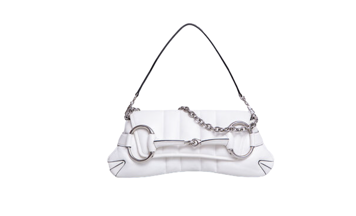 DESAPEGO JULIA FARIA GUCCI HORSEBIT CHAIN MEDIUM SHOULDER WHITE