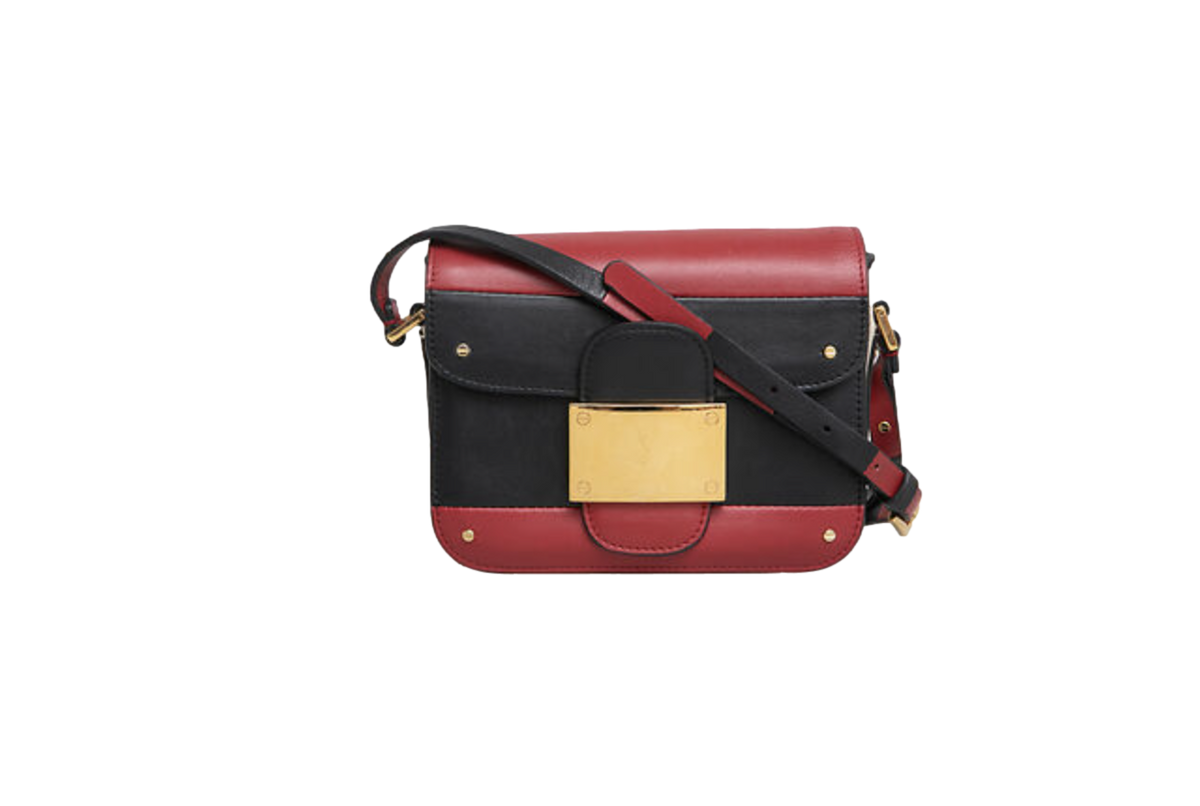 VALENTINO RIVET MINI COLORBLOCK BLACK/RED/OFF WHITE