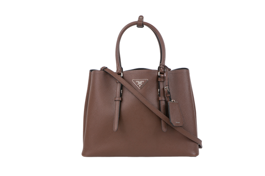 PRADA DOUBLE SAFFIANO BROWN