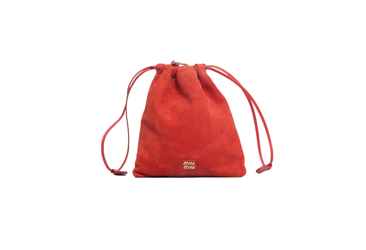 MIU MIU SUEDE POUCH RED