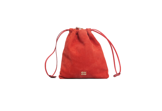 MIU MIU SUEDE POUCH RED