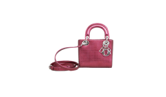 DIOR METALLIC PATENT MICRO CANNAGE MINI LADY DIOR FUCHSIA