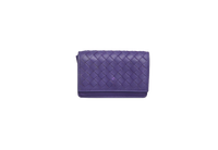 BOTTEGA WALLET FLAP INTRECCIATO PURPLE