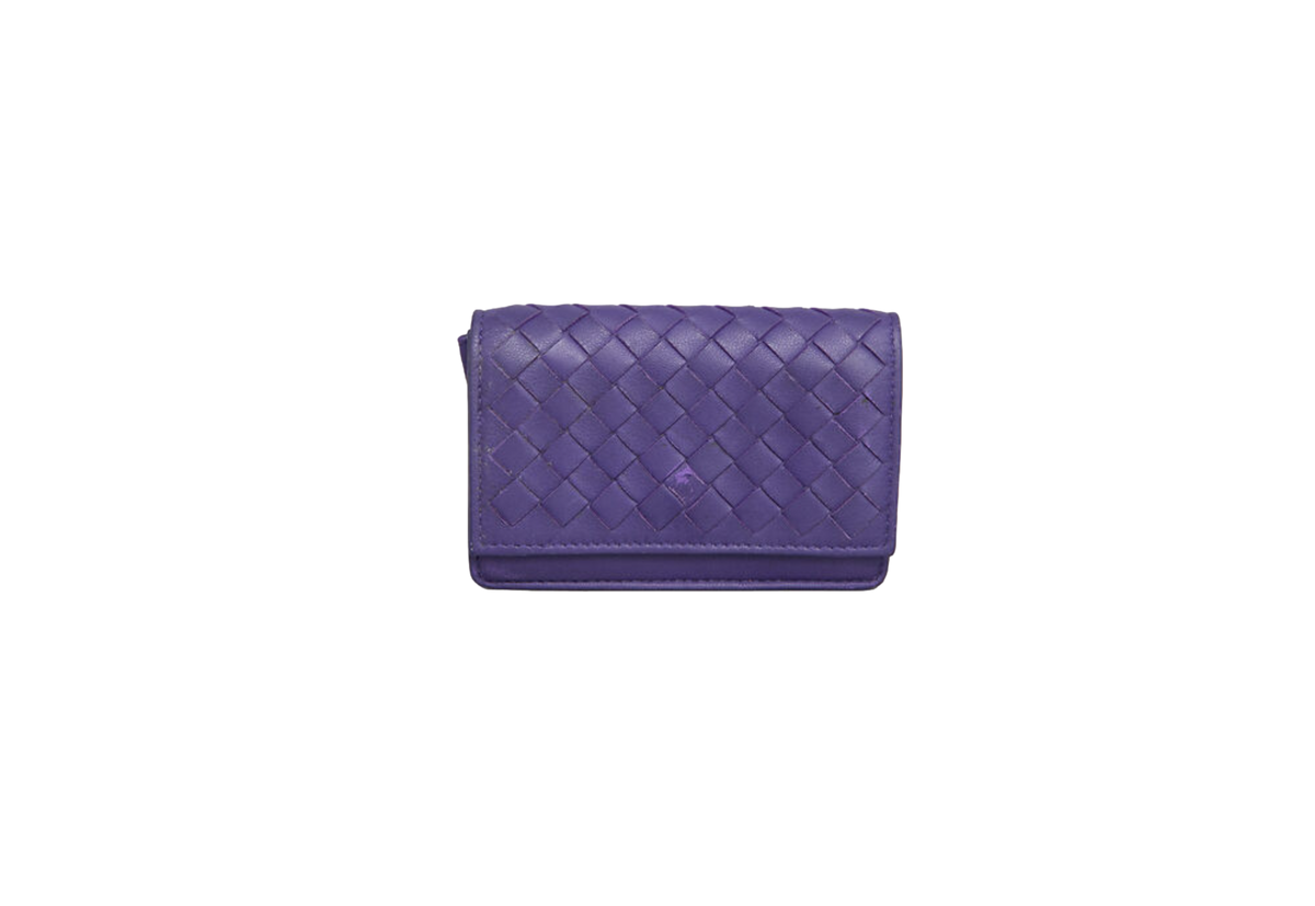 BOTTEGA WALLET FLAP INTRECCIATO PURPLE