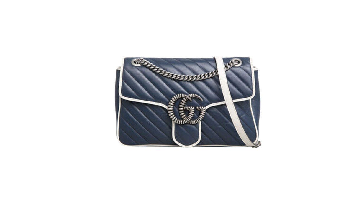 GUCCI GG MARMONT TORCHON NAVY MEDIUM