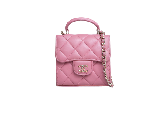 CHANEL MICRO TIMELESS LIGHT PINK TOP HANDLE 2022