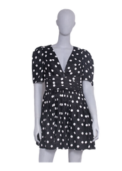 ZIMMERMANN MINI DRESS V NECK BLACK & WHITE