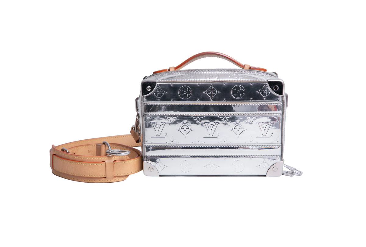 LV HANDLE SOFT TRUNK MONOGRAM MIRROR SILVER