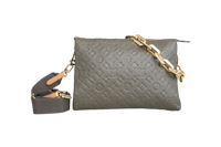 LV COUSSIN LAMBSKIN EMBOSSED MONOGRAM MM KHAKI