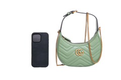 GUCCI HALF MOON GG MARMONT HOBO MINT