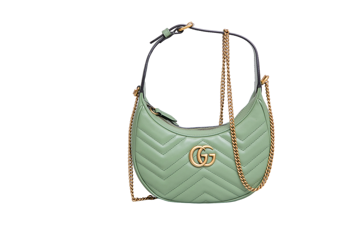 GUCCI HALF MOON GG MARMONT HOBO MINT