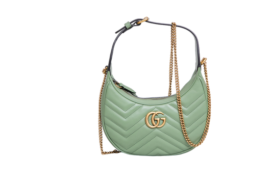 GUCCI HALF MOON GG MARMONT HOBO MINT