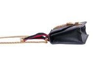 GUCCI SYLVIE SMALL WEB LEATHER BLACK