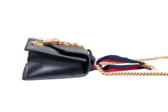 GUCCI SYLVIE SMALL WEB LEATHER BLACK