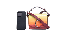 CHLOE C MINI SQUARE EMBOSSED YELLOW AND RED