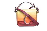 CHLOE C MINI SQUARE EMBOSSED YELLOW AND RED