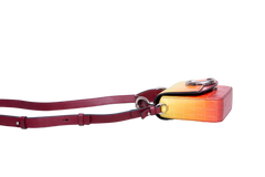 CHLOE C MINI SQUARE EMBOSSED YELLOW AND RED