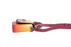 CHLOE C MINI SQUARE EMBOSSED YELLOW AND RED